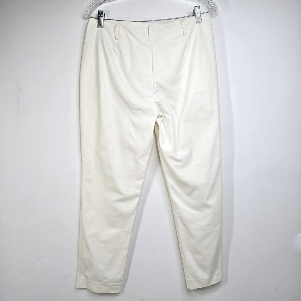 Theory Ivory White Straight Leg Ankle Length Trouser Pants - Picture 8 of 10
